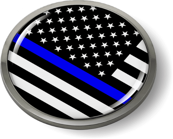 Thin Blue Line American Flag 3D Emblem
